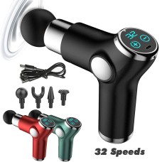 Smart LCD Massage Gun 32 Speed Touch Screen Deep Tissue Percussion Muscle Mini Massager Fascial Gun