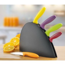 Five Pcs Knife Set With Black Knife Block